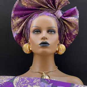 Pretied Gele with Shoulder Piece -  High-Quality Materials, Easy to Wear, Perfect for Events