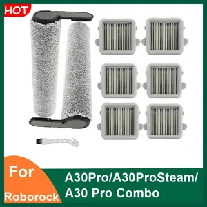 Replacement Roller Brushes & HEPA Filters Kit Accessories for Roborock A30pro/A30Steam/A30 Combo, Cordless Stick Wet Dry Vacuum Cleaner