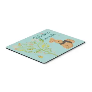 Carolines Treasures  Welcome Friends Airedale Terrier Mouse Pad, Hot Pad or Trivet