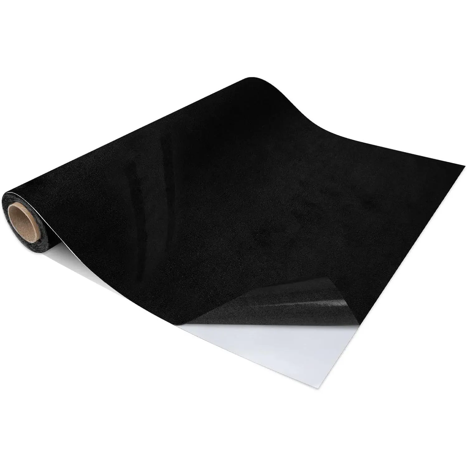 Premium Self-Adhesive Suede Fabric Wrap for Cars, Suede Car Interior Wrap for Dash Door Trim and Headliner, Stretchable Microfiber Suede Fabric Car Wrap DIY Interior Upgrade (Black, 17" x 80")