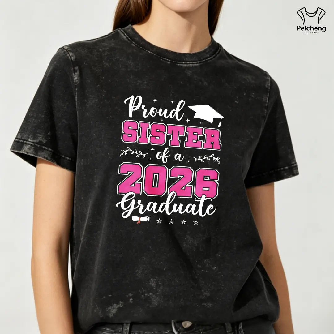 Proud Sister Of A 2026 Graduate T Shirt Black Graduation Cap And Text Design For Graduation Celebration