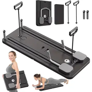 Foldable Pilates Board with Resistance Bands | Home Workout Equipment for Abs, Core & Full Body | 350LB Weight Capacity | Portable Fitness Board