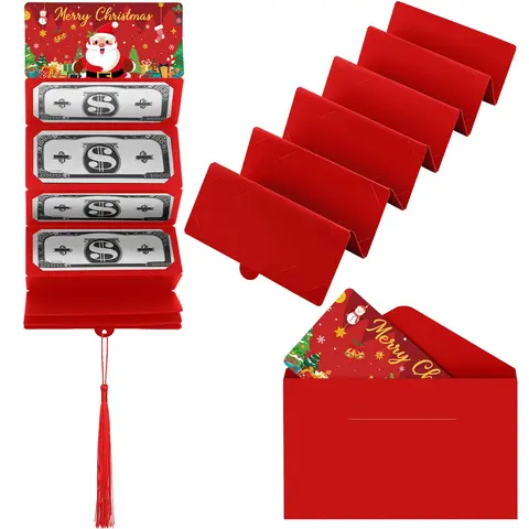 Christmas Money Holders Cash Gift Envelope with 10 Slots Santa Snowmen Pattern DIY Christmas Gift Ideas Xmas Gift Card Holder for Family Friend,Christmas Valentine's Day Thanksgiving Day Anniversary Surprise Gift
