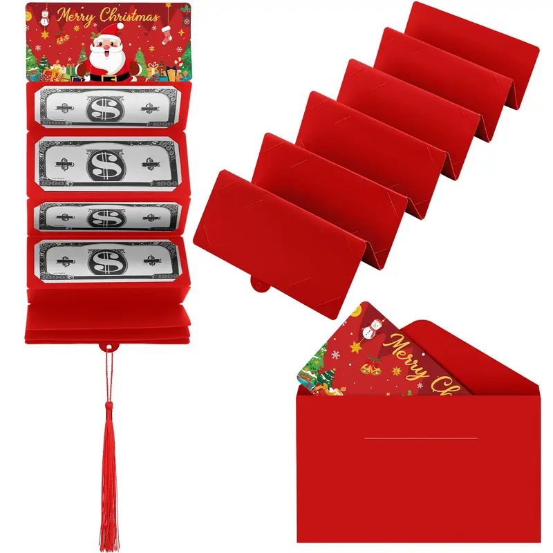 Christmas Money Holders Cash Gift Envelope with 10 Slots Santa Snowmen Pattern DIY Christmas Gift Ideas Xmas Gift Card Holder for Family Friend,Christmas Valentine's Day Thanksgiving Day Anniversary Surprise Gift