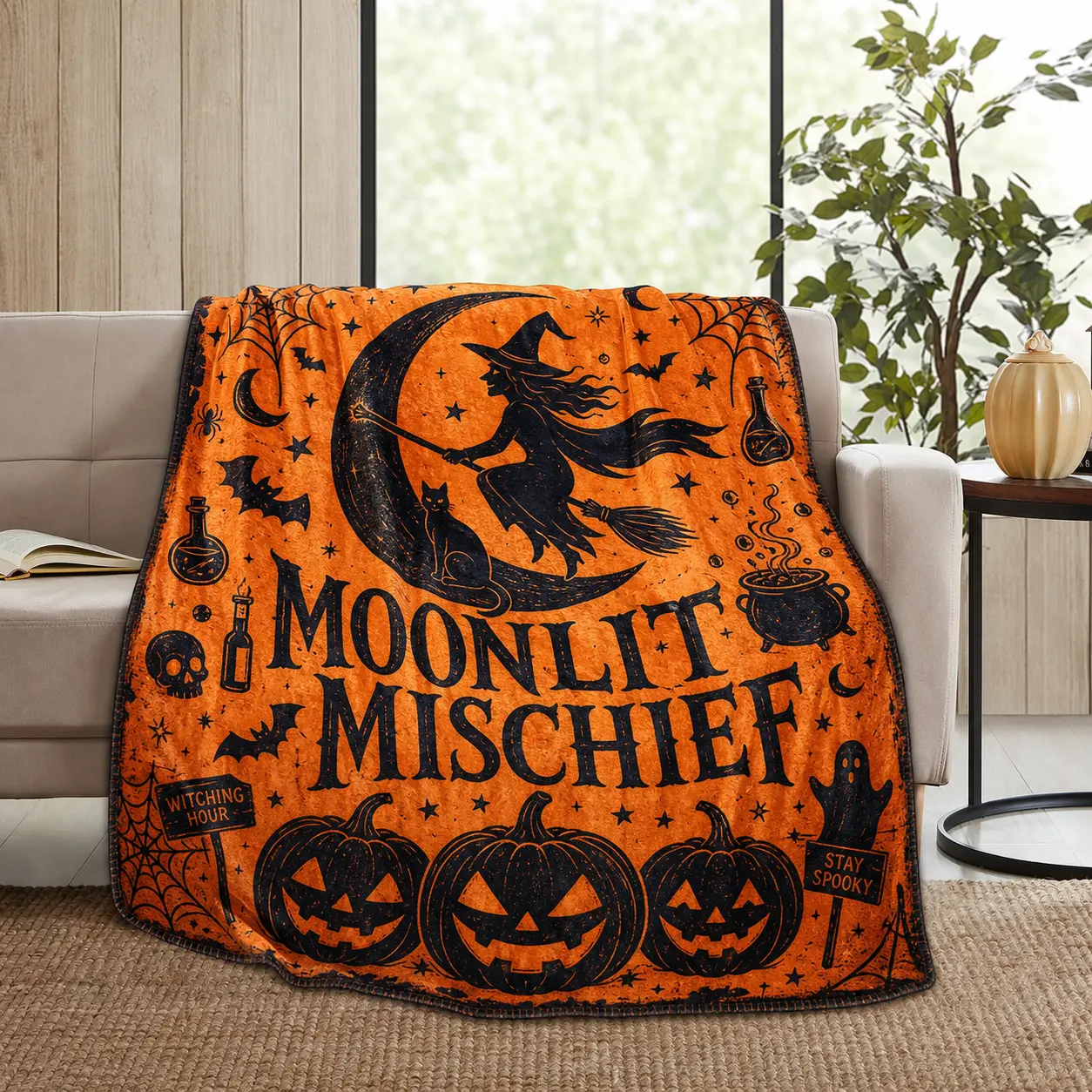 Halloween Movie Witch Blanket Halloween Throw Blankets for Women Witch Flannel Fleece Blankets for Couch Sofa Bed Bedroom Chair Decor Halloween Decorations Blanket Young Adults Men Women Boy Girl Gift
