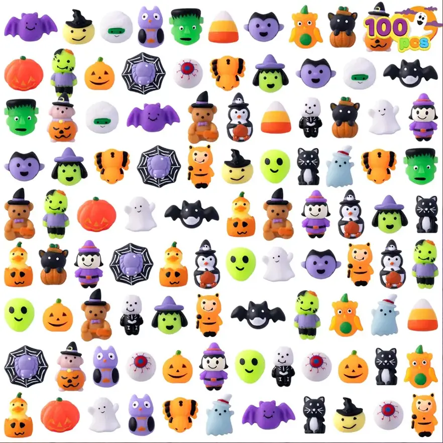 30pcs/60pcs/90Pcs Halloween Mochi Squishy Toys, Halloween Toys for Halloween Party Favors, Halloween Sensory Stress Relief Toys Bulk, Trick or Treats Classroom Prizes Gifts Goodie Bag Fillers