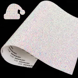 Bling Rhinestone Stickers White AB Self Adhesive  Rhinestone Sheet Sticker for DIY Crafts Wedding Christmas Party   Decoration 9.4 x 7.9 Inch with 3 mm Rhinestone