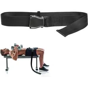 Belt Squat Collar For Nordic Hamstring Curl Bench, 5.6Ft Long Buckle Strap For Seat Leg Extension Machines, Achieve Stability Comfort Home Exercise Fitness Assisted Muscles Women Men Black