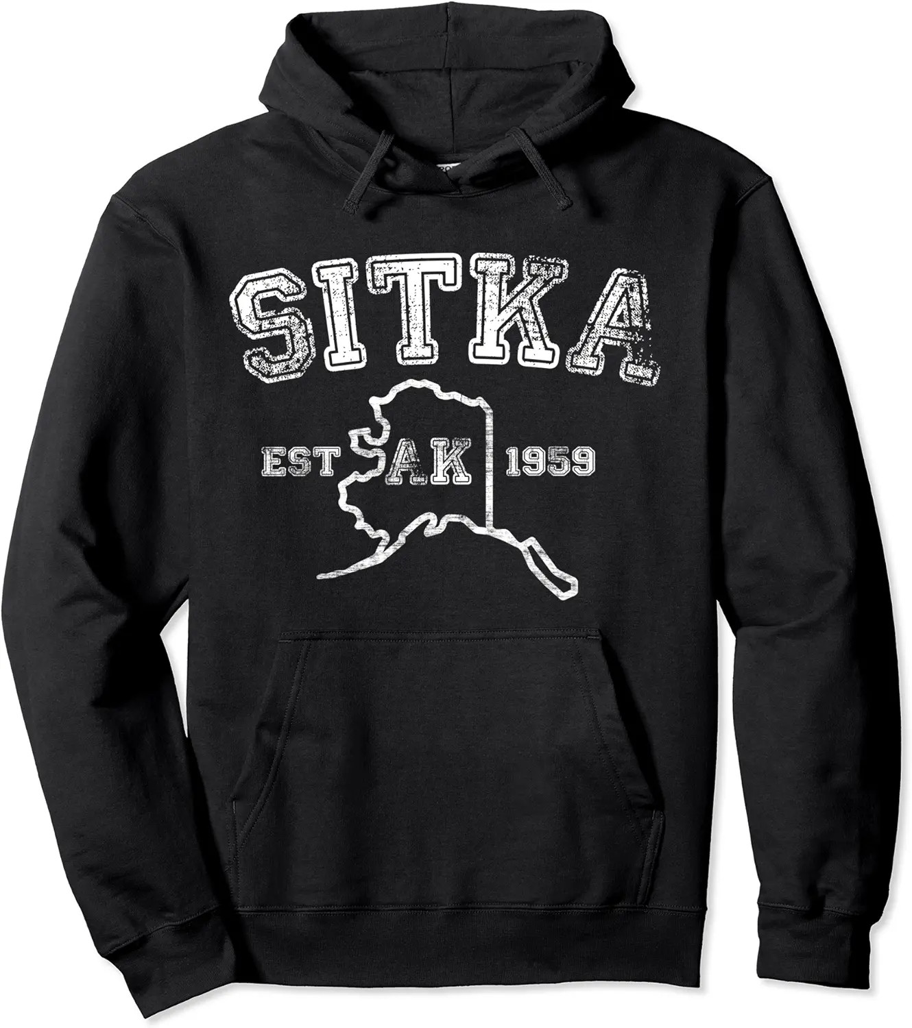 Sitka Alaska, Alaskan Eskimo Native Land Polar Bear Moose Pullover Hoodie - Elizabethmc Shop 84B09KBB1F42