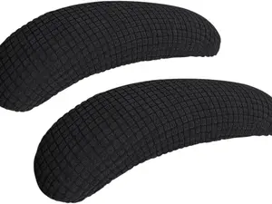 Office Chair Armrest Covers – 2-Pack Stretchable, Water-Resistant Jacquard Fabric Arm Covers with Elastic Band, Washable Desk Chair Arm Protectors (Fits 8–13 inch, Black)