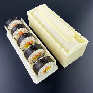 Easy Sushi Maker Kit - DIY Rice Roll & Seaweed Nori Molding Tool, Perfect for Home Parties & Gifts, No Electricity Needed Kitchen Utensils Plastic White