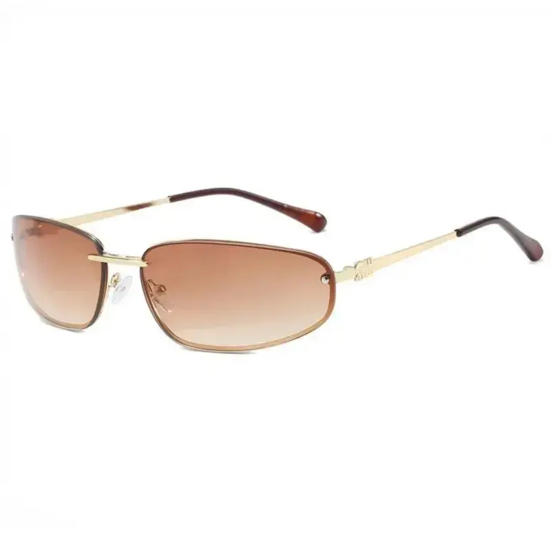 Women's Y2K Retro Frameless Oval Sunglasses Uv400 Protection Trendy Street Style Lightweight Design Summer Sunglasses Suitable for Daily Wear Travel Music Festivals Trendy Styling Sunglasses