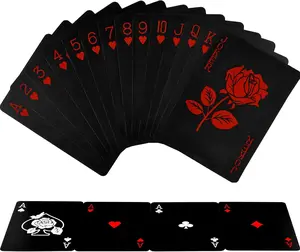 Playing Cards, Waterproof Deck of Cards with Unique Pattern & Flower Backing, PVC Poker for Party, Game and Magic