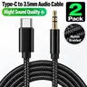 2 Pack USB-C to 3.5mm Audio Cable, Type-C to AUX Cord for Car Stereo, Headphones, Speakers, Plug & Play