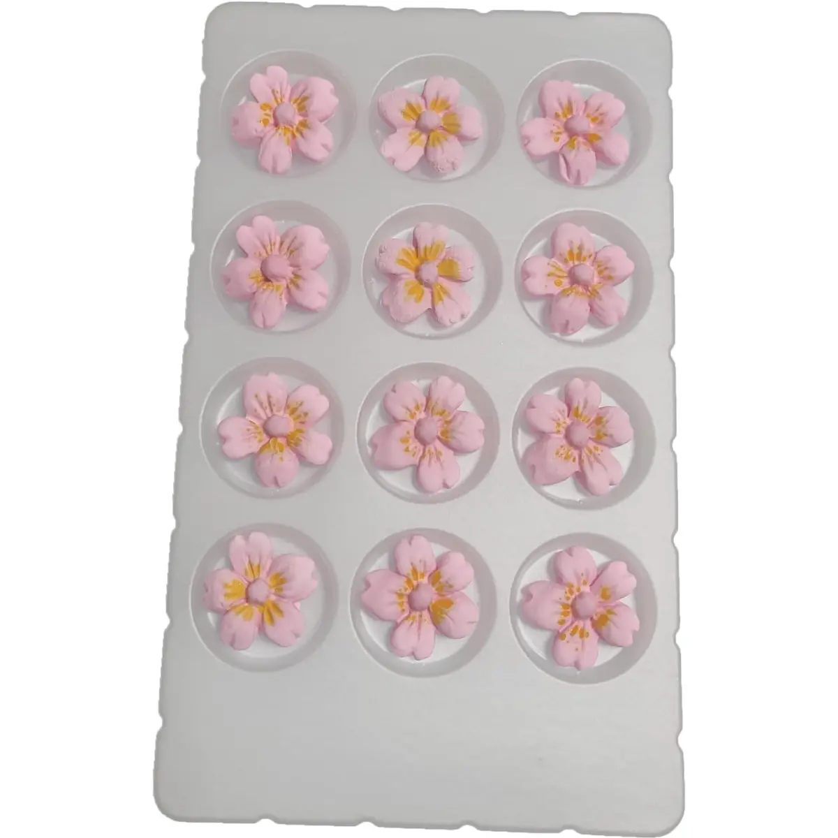 12-Piece Edible Flowers Baking Decorations - Universal Edible Cupcake Toppers, Icing Cookie Accents for Christmas, Party Celebrations, Halloween