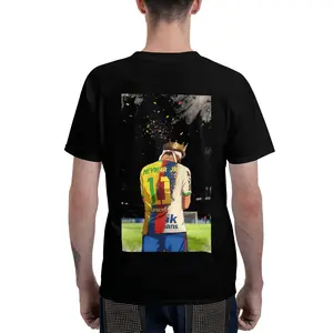 Neymar Barcelona Retro Graphic T-Shirt | Black Football Fan Tee