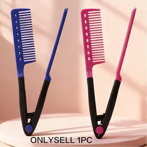 V-Shaped Hair Straightening Brush, Foldable Anti-Static Detangling Comb for Wet and Dry Hair, Lightweight Portable Styling Tool for Smooth, Sleek Hair and Effortless Daily Styling, Hair Straightener Brush, Hair Styling Tools, Detangler Brush