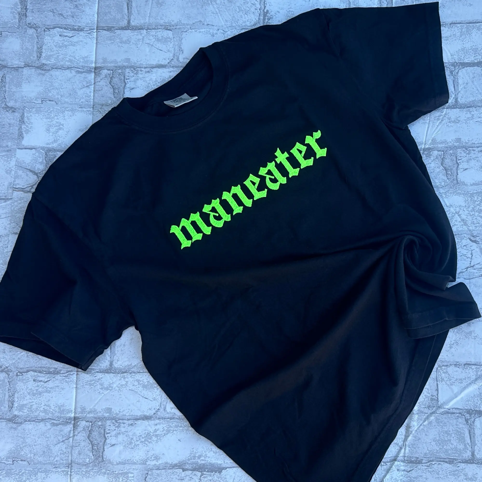Comfort Colors - GREEN Maneater Embroidered T-shirt