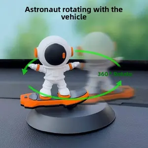 Car Astronaut Parking Number Plate Car Ornament, New Creative Automatic Rotating Model Gift, Universal Vehicle Type Decoration, Car Interior Accessory, Car Interior Ornaments, Car Decorations Interior