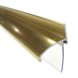 Gordon Glass® Gold Framed Shower Door Replacement Bottom Deflector with Vinyl Sweep and Pre-applied Mounting Tape - 30" Long