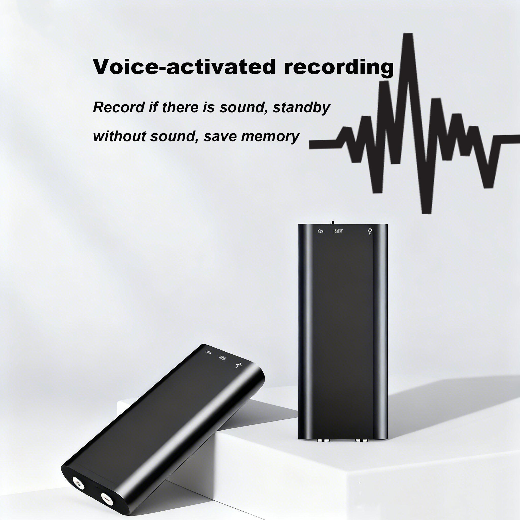 Ultra-Slim Voice Recorder | 19mm Ultra-Thin, One-Touch Active Recording | Portable Audio Device for Meetings & Lectures
