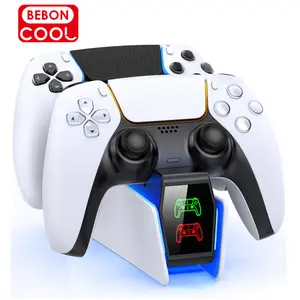 BEBONCOOL  FC300 RGB Charger FOR PlayStation 5 DualSense/DualSense Edge Controller LED Indicator Charging Stand For PS5 Gamepad