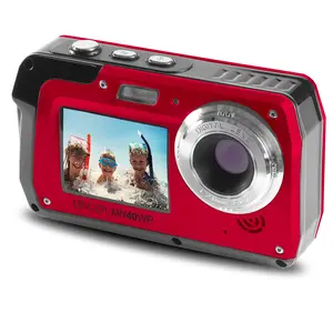 Minolta MN40WP 48MP QHD Dual LCD Screen Waterproof Camera, Red