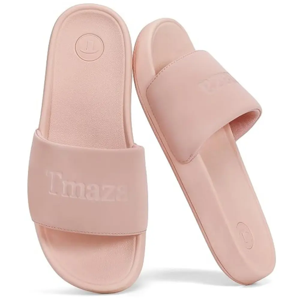 Womens Non-Slip Slide Sandals Round Open Toe Slip on Summer Shoes Comfortable Relaxsense Slides,back to school,back to school haul