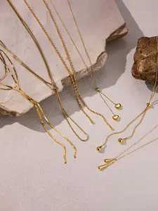 Y-Shape Chain Luxury High-End Necklace, Fashionable V-Neck Accessory, Hypoallergenic Stainless Steel Pendant, All Seasons Wear