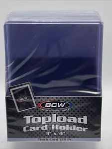 BCW 3X4 Thick Card Toploaders 1 Pack of 10 for up to 138pt Cards sport Clear Regular