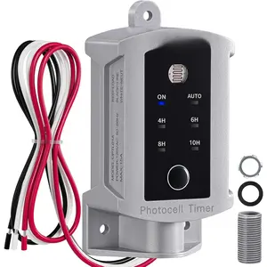 15 AMP Dusk to Dawn Timer  for Outdoor Electrical Boxes, 120V Photocell Power Control, for  Outlet Junction Box, Outside Lighting,  System, Holiday Decorations