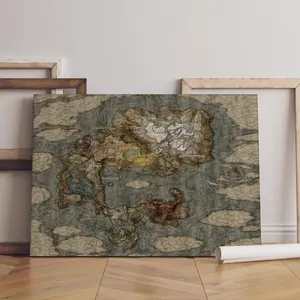 Elden Ring Map Poster, The Lands Between Wall Art, Gaming Room Decor, Game Poster Gift PQ3