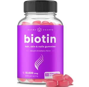 Biotin Gummies 10000mcg [High Potency] for Healthy Hair, Skin & Nails Vitamins for Women, Men & Kids - 5000mcg in Each Hair Vitamins Gummy - Vegan, Non-GMO, Hair Health Supplement