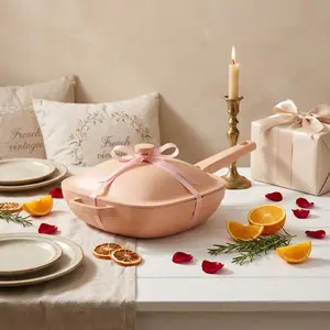 All-in-One Pix Pan,Titanium Ceramic Nonstick Frying Pan,PFAS Free Cookware Pan with Natural Wooden Spatula and Loofah Scrubber-Eco-Friendly