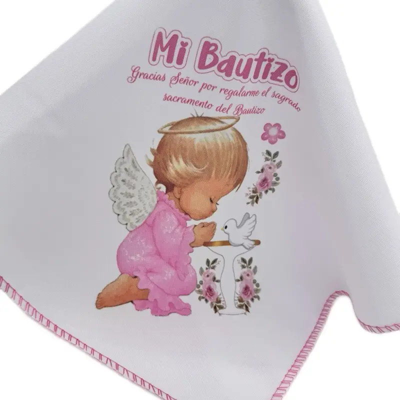 Disposable Polyester Baptism Favor Napkins - 12pcs, 10x10in Clean Appearance Decorative Tableware for Baptism Ceremony Festive Party Supplies