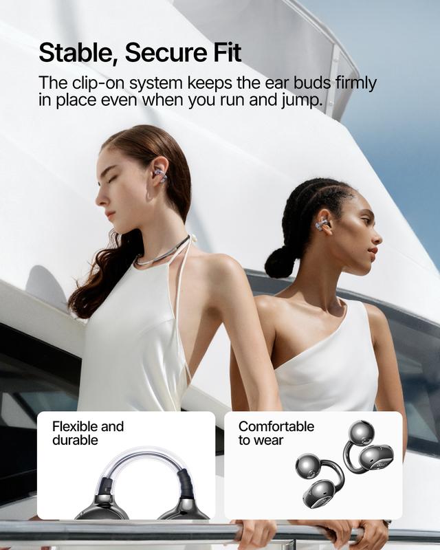 Sanag S8S Ultra Ear Clip Earbuds - 50H Playtime IPX67 Waterproof for Sports Running Office