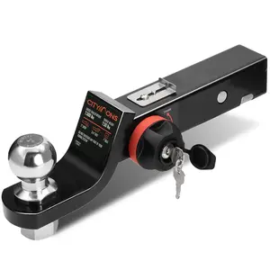 Citymons trailer hitch towing Ball Mount, Reduce Sway Anti-Rattle, 2" Drop Hitch with 2" Ball for 2" Receiver, Tow Hitch with Lock for Rv/Truck/Yachts/ATV/UTV, 7500 LBS GTW