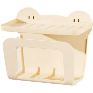 Wall Mounted Tissue Holder, 1 Count Punch Free Tissue Storage Rack, Tissue Holder for Bathroom Kitchen, Home Organizer, Home Supplies