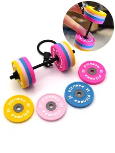 Detachable PVC Soft Rubber Weight Plates keychain, Miniature Size Dumbbell Keychain, Weightlifting Keychain Accessory for Fitness Enthusiasts, Valentine's Day Gift, Trendy Cute Keychain, Keychain For Bags