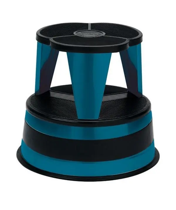 Cramer Inc. Kik Step Rolling Step Stool - Blue Indoor Furniture with Durable Build, Human-Centric Design and Unique Seating Feature, No
