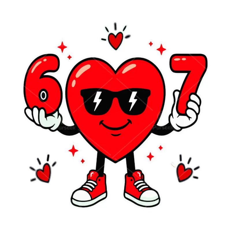 4 Pack Funny 67 Valentines Day Dabbing Heart Love 67 Meme Iron On Patches for Clothes Bags DIY Iron On Transfers Decor