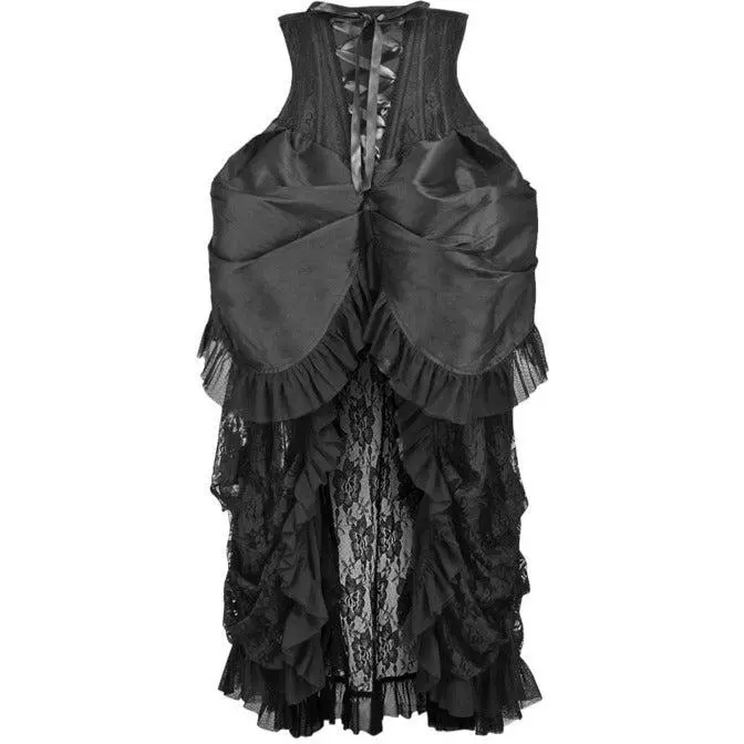 black victorian lace dipped hem corset dress - TikTok Shop