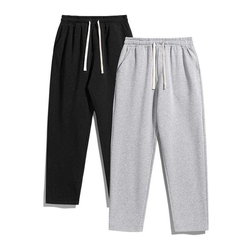 2-Piece Men's Solid Fashion Sweatpants, Versatile Year-Round Wear, Ideal for Autumn and Winter