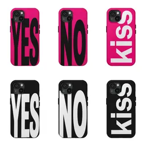 Protective Customized Shockproof Casing - Simple Sophisticated Black English Fashion Couple Soft Smartphone Case for iPhone 17/16/15/14/13/12/11 Pro Max Plus, SS Galaxy S25/S24/S23, Christmas Tech Accessories