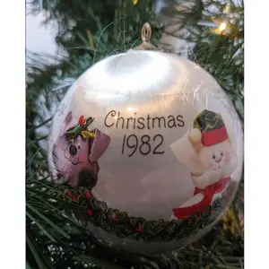 Vintage Hallmark 1982 Granddaughter Satin Ball Ornament