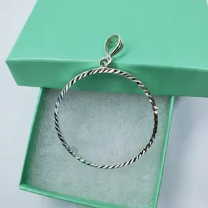 Solid Sterling Silver Mexican Cien Pesos Bezel Diamond Cut 39mm Coins Prong Back