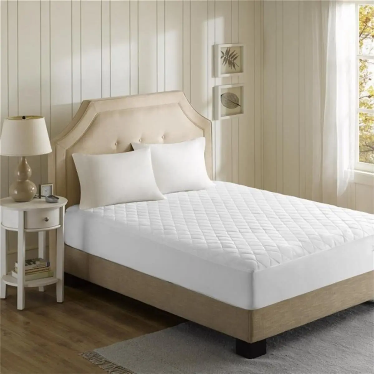 Beautyrest Fitted Mattress Pad - EMF-Free Heated, Quilted Microfiber Mattress Cover, Scotchgard Protection, TwinXL Size Bedding Accessory, Quilted Mattress Cover