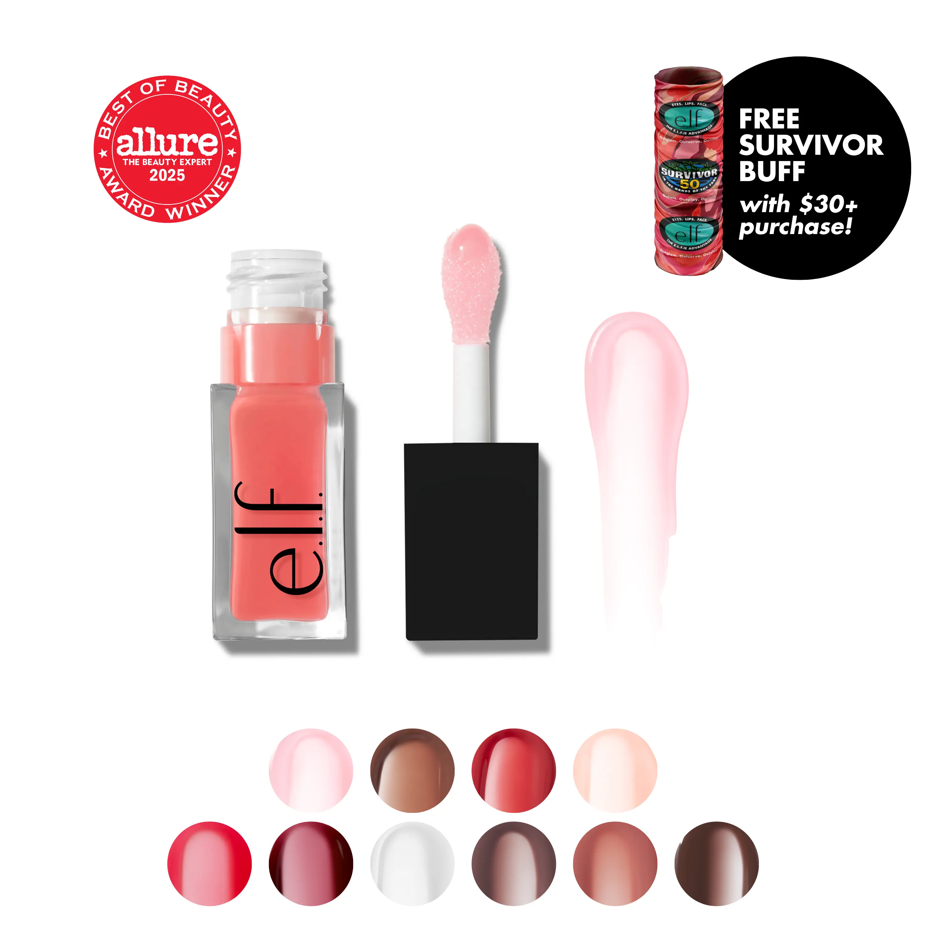 e.l.f. Glow Reviver Lip Oil, Nourishing Lip Oil High-Gloss Finish 0.25 oz (7.6 mL)