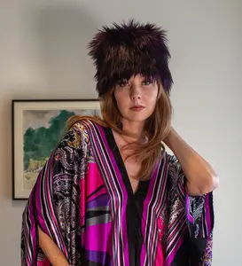 Anjelina Shadow Amethyst Faux Fur Hat