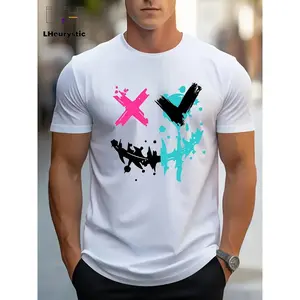 Funny Monogram, Printed Men's T Shirt, Men's Novelty Pattern Design T-shirt, Summer Casual Comfortable T-shirt, Stylish Short Sleeve Comfortable Versatile Summer T-Shirt Tops,